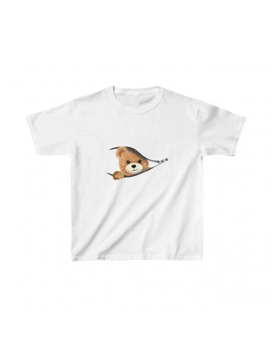 Unisex Çocuk Baskılı T-Shirt - Beyaz