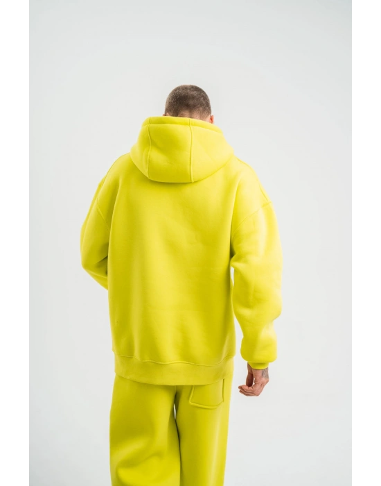 ERKEK Double Oversize Kapşonlu SweatShirt - Sarı