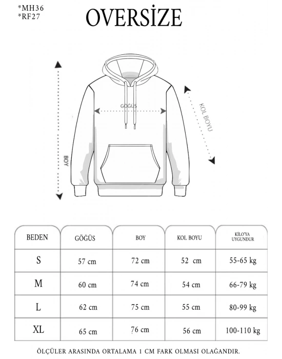 ERKEK Double Oversize Kapşonlu SweatShirt - Sarı
