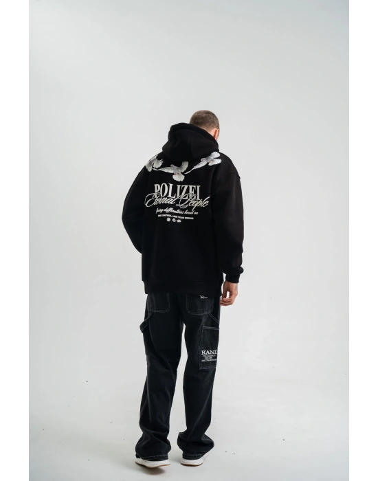 ERKEK Uzun Kol Bisiklet Yaka Yıkamalı SweatShirt - Siyah