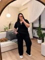 Fermuar Detaylı Modal Takım - Siyah