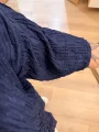 Desenli Esnek Kimono Takım - Lacivert