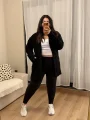 Basic Cepli Esnek Yumoş Hırka - Siyah