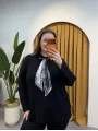 Fular Detaylı Modal Gömlek Bluz - Siyah
