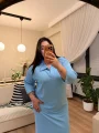 Polo Yaka Modal Basic Elbise - Mavi
