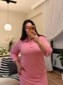 Polo Yaka Modal Basic Elbise - Pembe