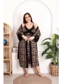 Premium Likralı Sabahlık Takım - Leopar