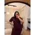 Kısa Kollu Modal Shine Elbise - Bordo
