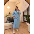 Polo Yaka Modal Basic Elbise - Mavi