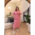 Polo Yaka Modal Basic Elbise - Pembe