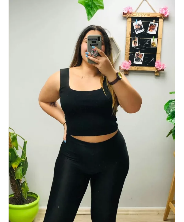 Kalın Askılı Esnek Crop