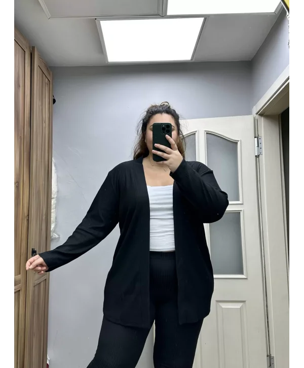 Kaşkorse Esnek Hırka - Siyah