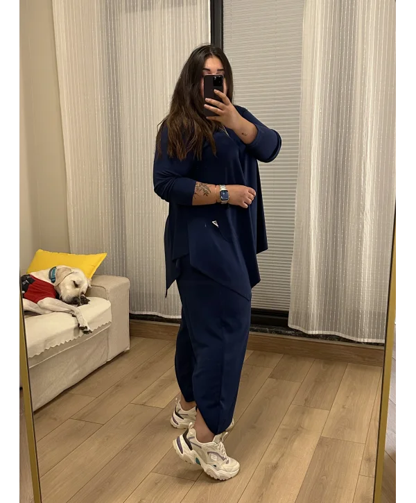 Premium Arma Detaylı Modal Eşofman Takımı - Lacivert