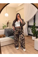 İkili Bürümcük Kimono Takım - Karma Desen