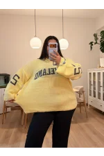 Clv Oversize Triko Kazak - Sarı
