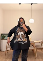 Truvakar Geniş Kesim Penye Bluz - Leopar Teddy