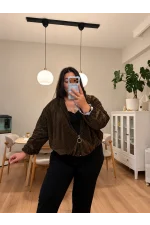 Shine Bomber Ceket - Kahverengi