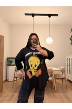 Truvakar Geniş Kesim Penye Bluz - Tweety