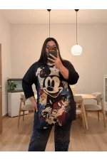 Truvakar Geniş Kesim Penye Bluz - Mickey