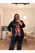 Truvakar Geniş Kesim Penye Bluz - Pembe Teddy