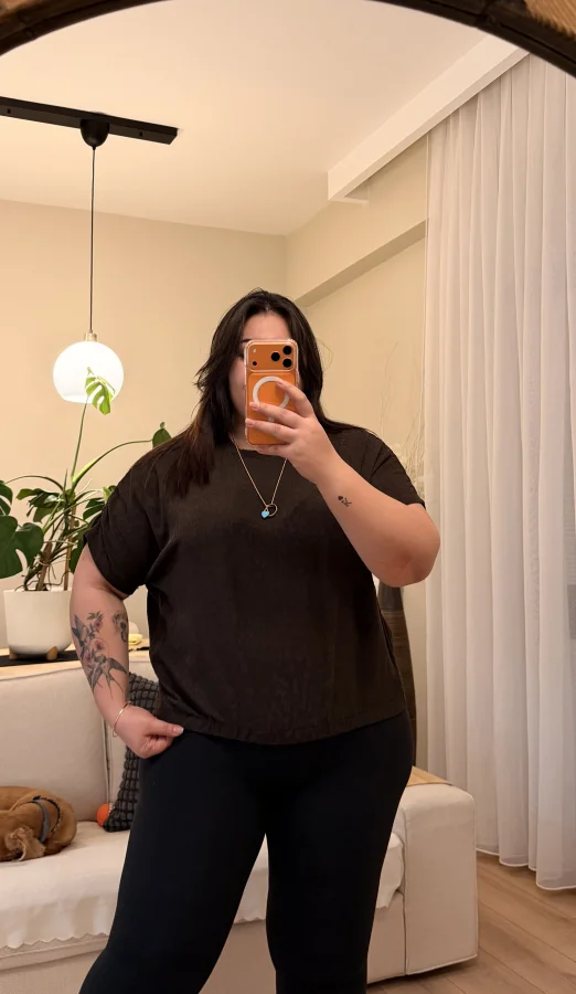 Drape Detaylı Esnek Örme Bluz - Kahve Leopar