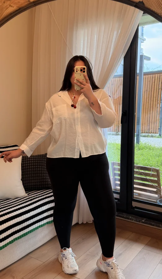 Tensel Modal Gömlek - Beyaz