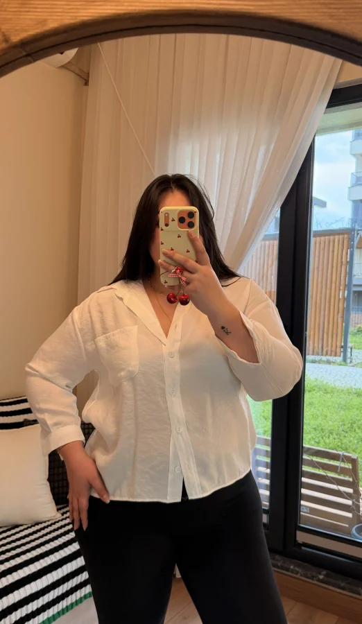 Tensel Modal Gömlek - Beyaz