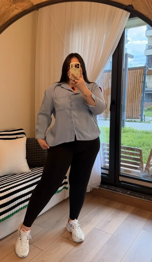 Tensel Modal Gömlek - Mavi