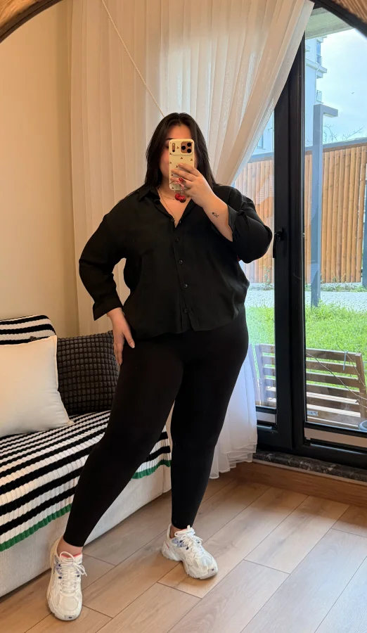 Tensel Modal Gömlek - Siyah