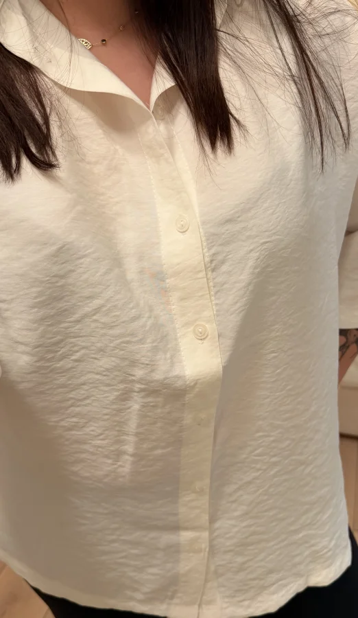 Truvakar Kol Geniş Kesim Tensel Gömlek - Beyaz