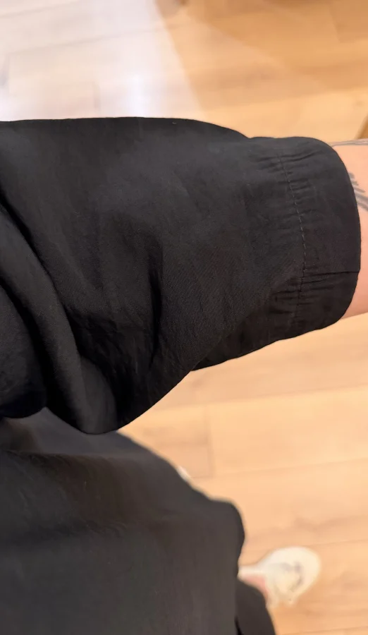 Truvakar Kol Geniş Kesim Tensel Gömlek - Siyah