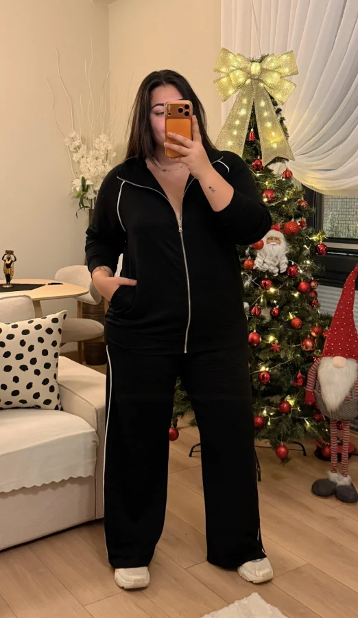 Ara Biyeli Modal Karışımlı Takım - Siyah