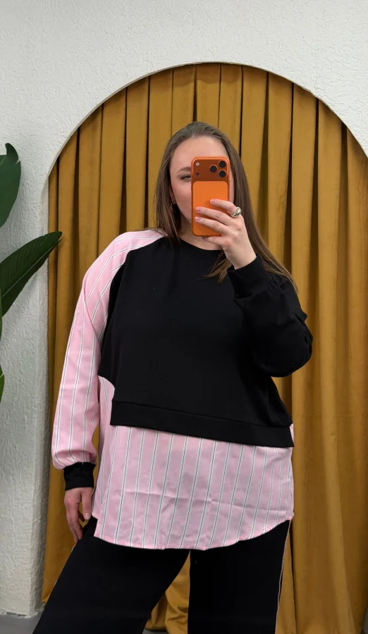 Çift Parçalı Garnili Modal Takım - Siyah