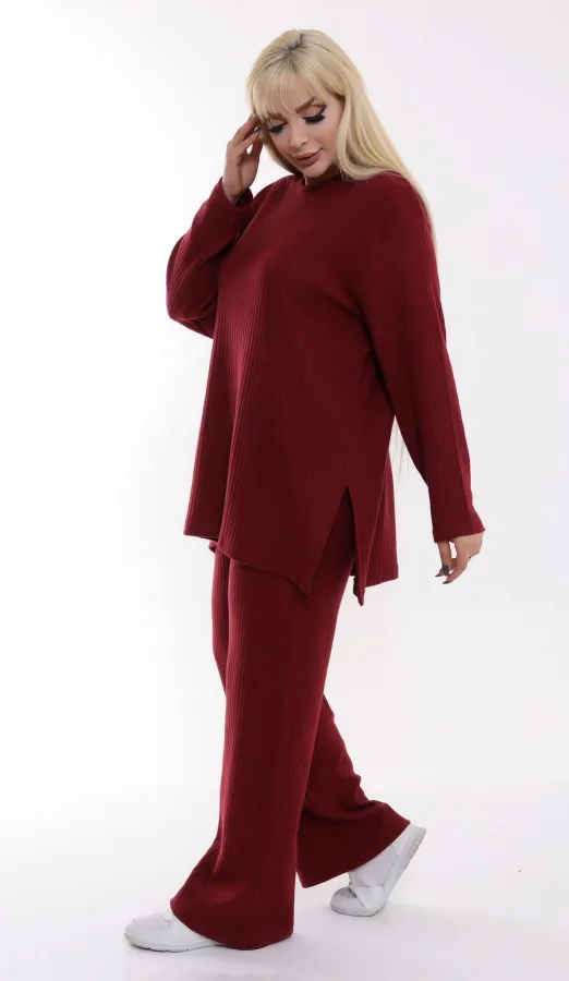 Esnek Fitilli Yumoş Takım - Bordo