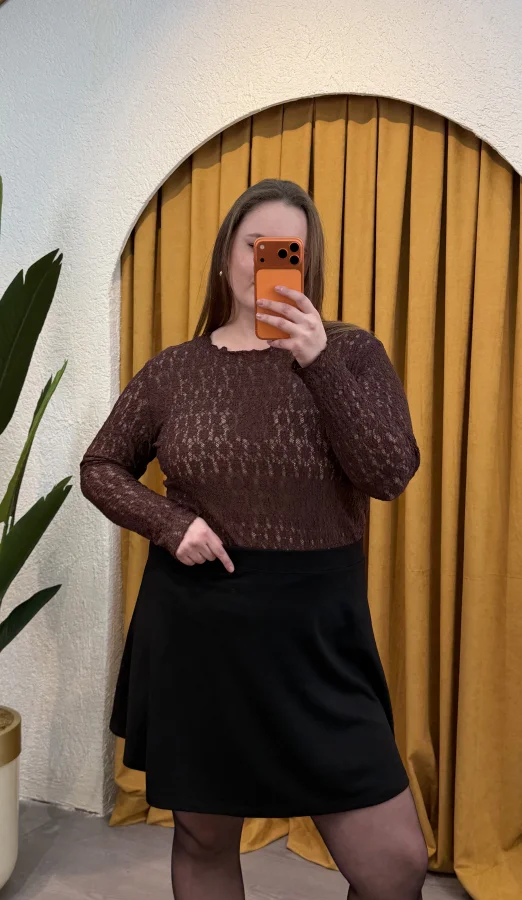 Likralı Çelik Mini Etek - Siyah