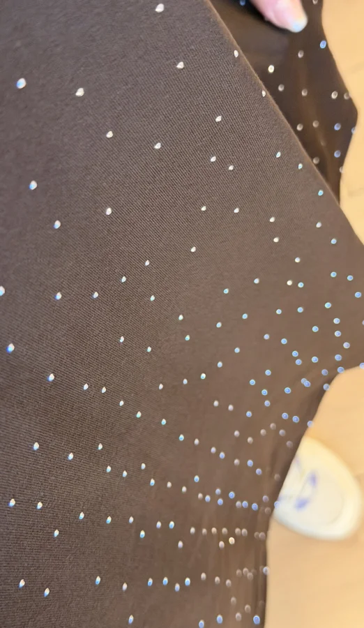 Modal Kumaş Esnek Taş Detaylı Bluz - Kahverengi