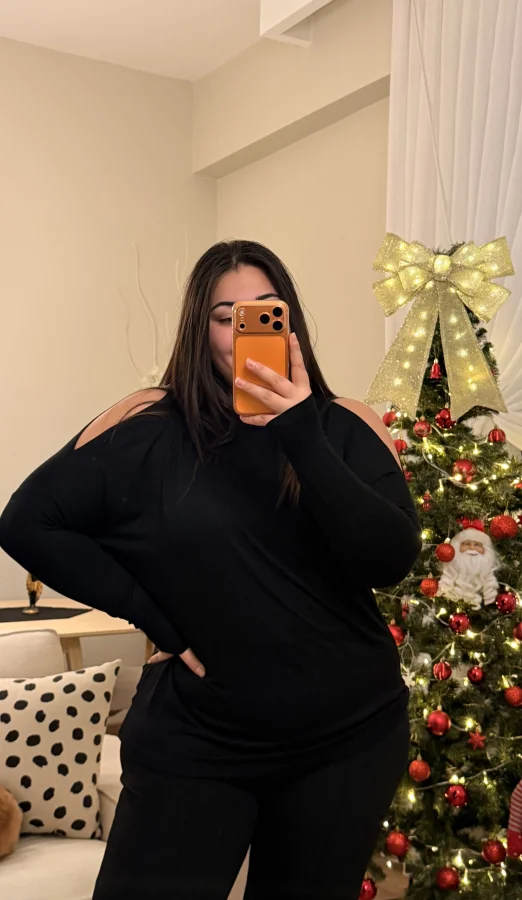 Omuz Detaylı Esnek Modal Bluz - Siyah