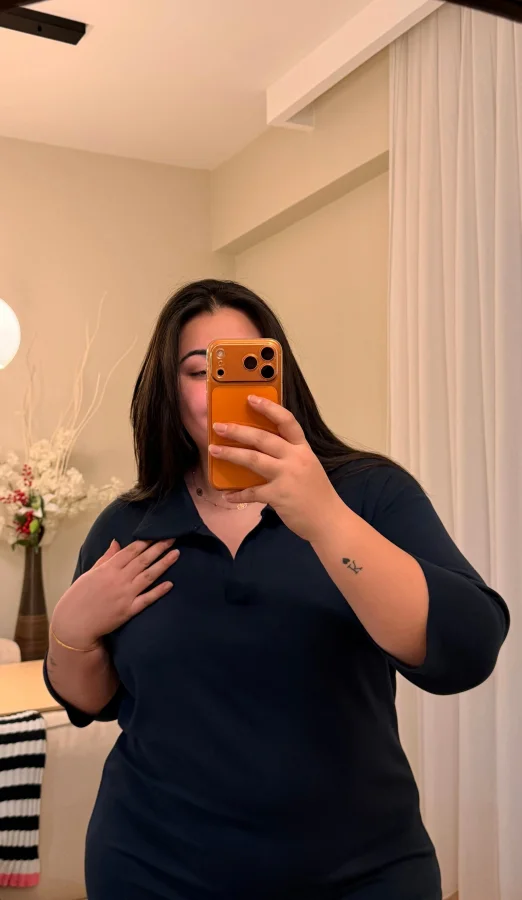 Polo Yaka Modal Basic Elbise - Lacivert