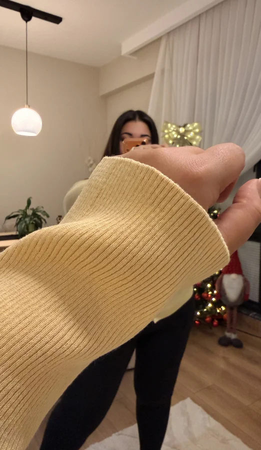 Premium Çizgili Düğmeli Triko Hırka - Sarı