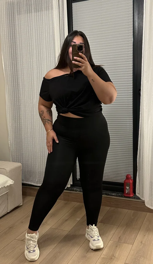 Şardonlu Yüksek Bel Toparlayıcı Oysho Tayt - Siyah