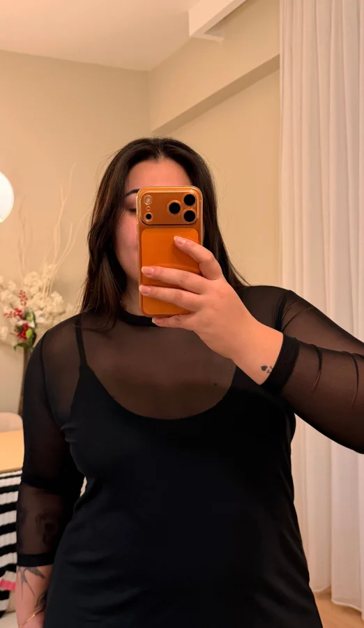 Tül Detaylı Astarli Elbise - Siyah