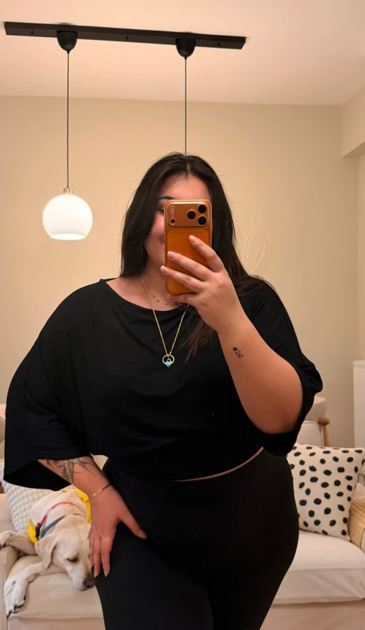 Yarasa Kol Modal Crop Bluz - Siyah