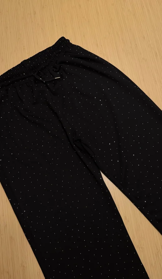 Yüksek Bel Modal Shine Eşofman Altı - Siyah