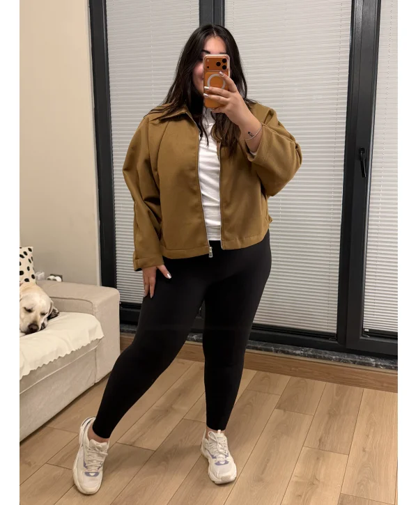 Oversize Kaşe Ceket - Tarçın