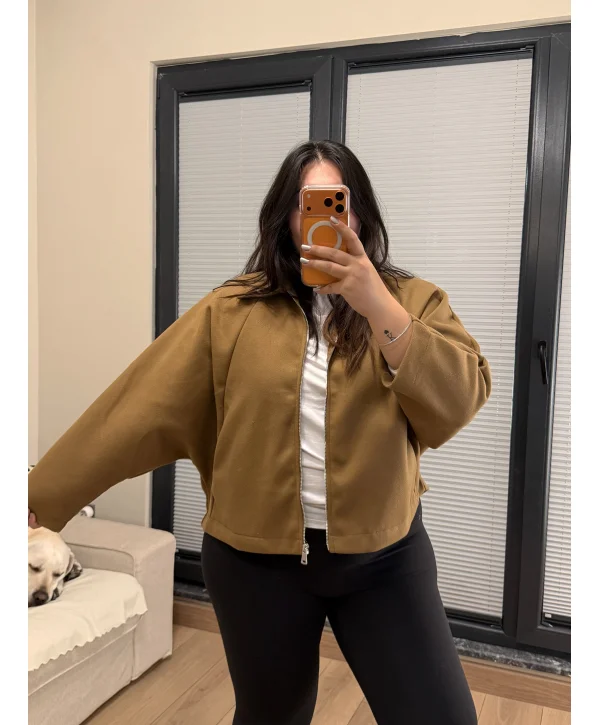 Oversize Kaşe Ceket - Tarçın