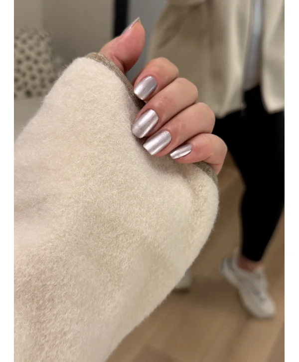 Oversize Premium Buklet Kumaş Kaban - Ekru