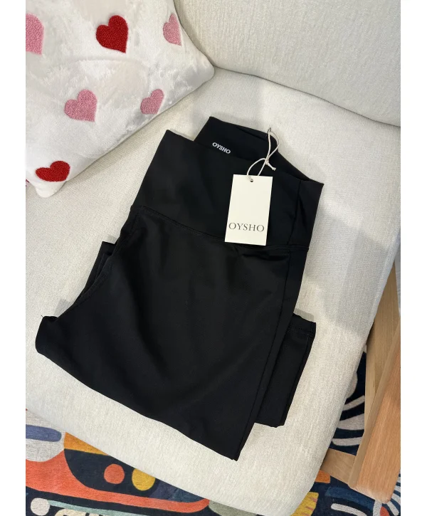 Yüksek Bel Esnek Oysho İspanyol Tayt - Siyah