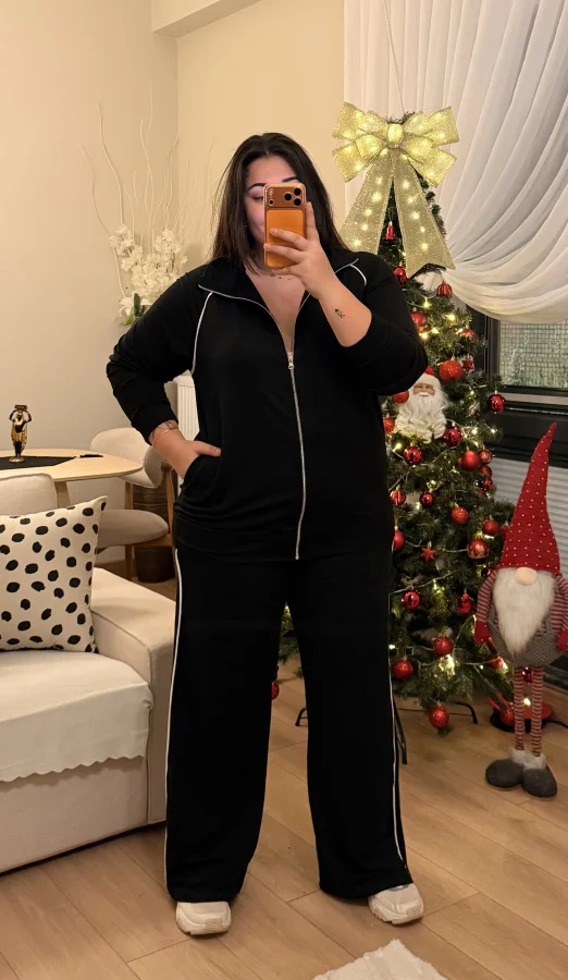 Ara Biyeli Modal Karışımlı Takım - Siyah