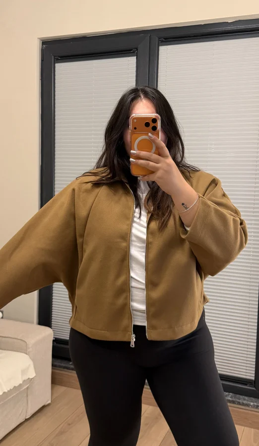 Oversize Kaşe Ceket - Tarçın