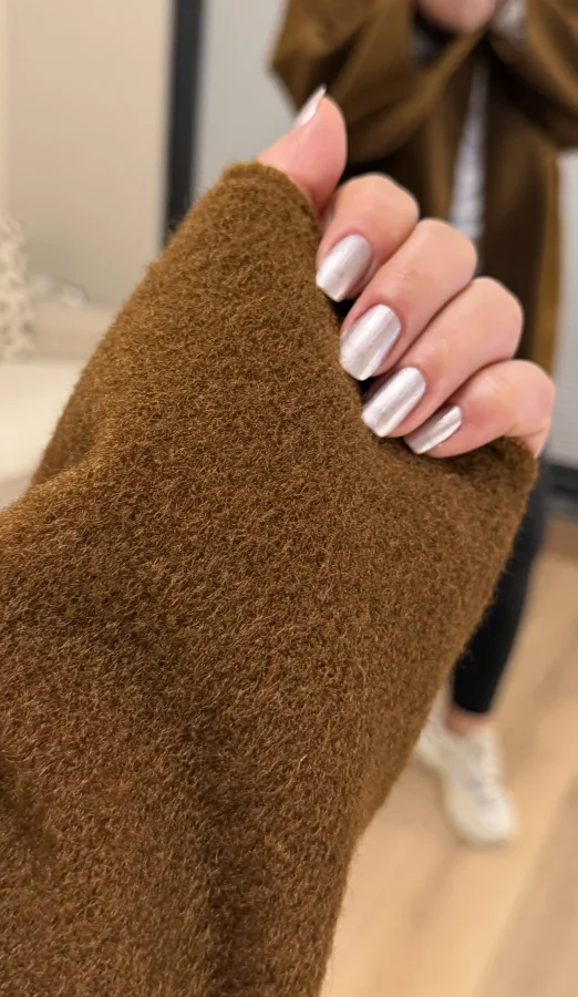 Oversize Premium Buklet Kumaş Kaban - Kahverengi